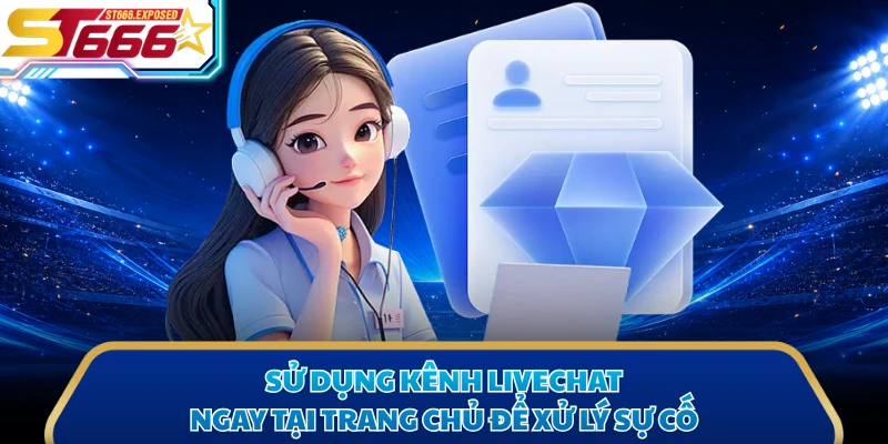 Sử dụng kênh livechat ngay tại trang chủ để xử lý sự cố